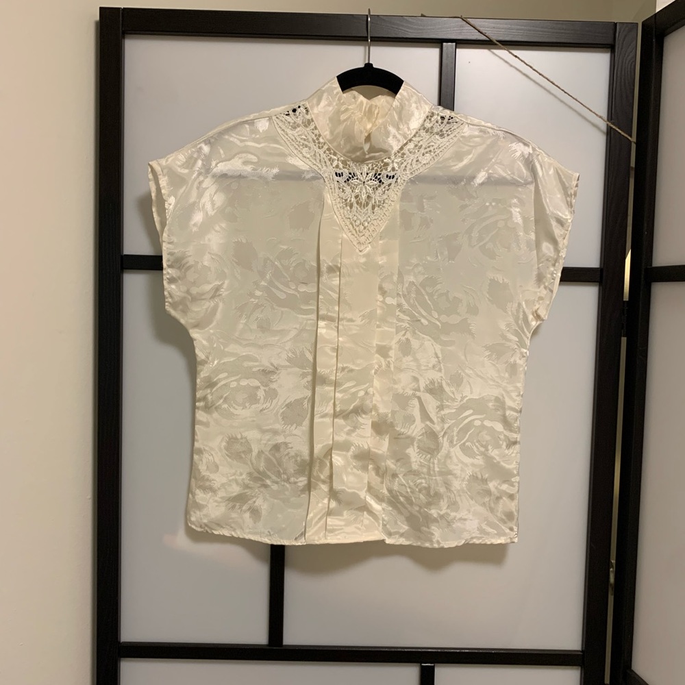 Vintage High Collar Blouse